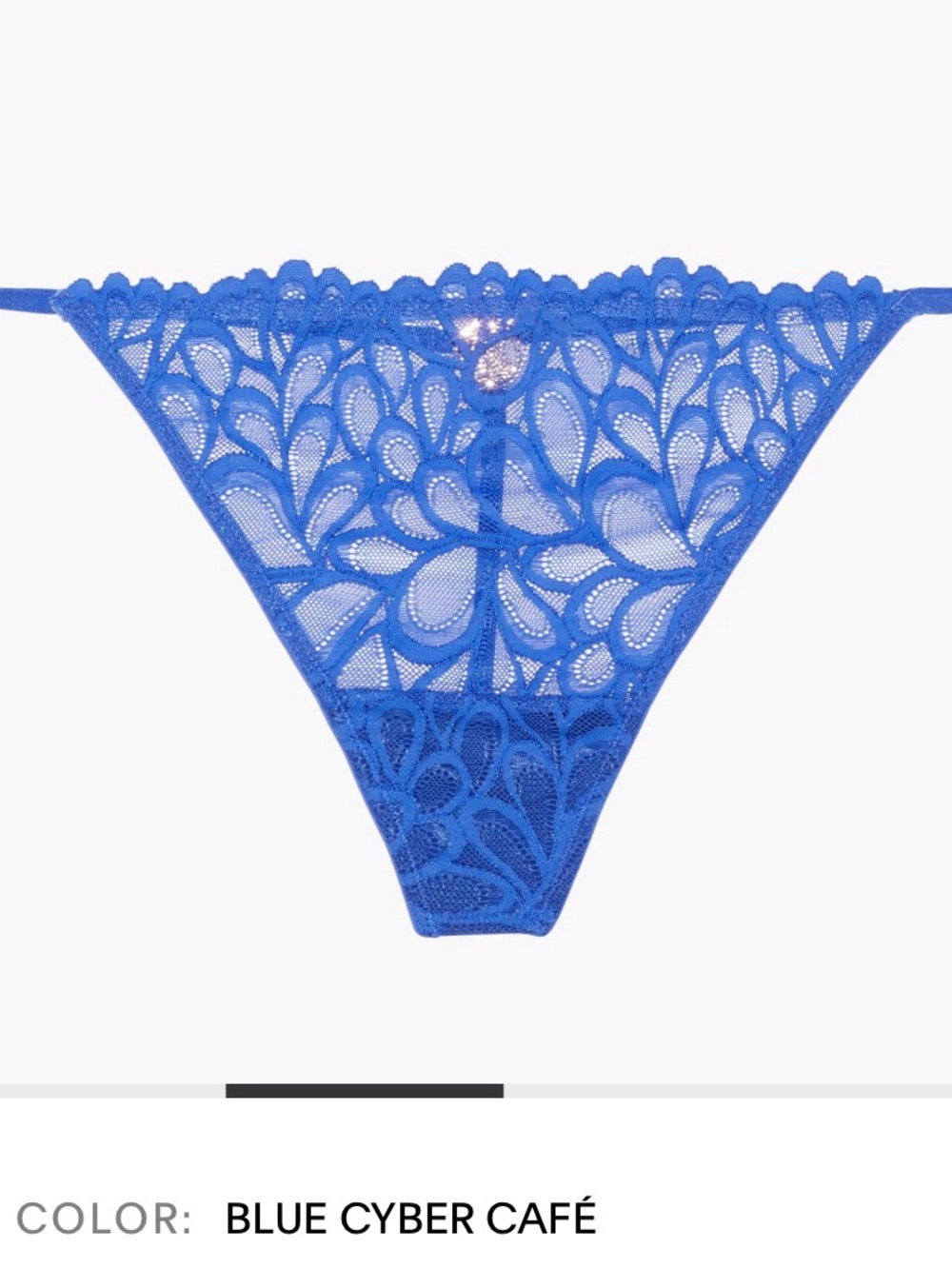 Savage X Fenty - SAVAGE NOT SORRY LACE STRING THONG - Blue Cyber Cafe - 2XL- NWT